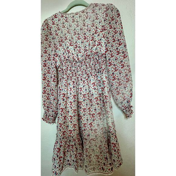 Max Studio Georgette Dress Smocked Mini XS V-Neck Tiered Skirt Like New Lined - Picture 7 of 10